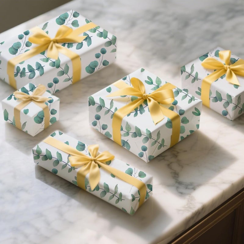 Ethanberg 60 Sheets Eucalyptus Gift Wrapping Tissue Paper Bulk, Greenery Botanical Tissue Paper for Gift Bags, Decorative Art Papers for DIY Crafts Wedding Birthday Holiday Party Decor, 20x14 Inches - Image 4